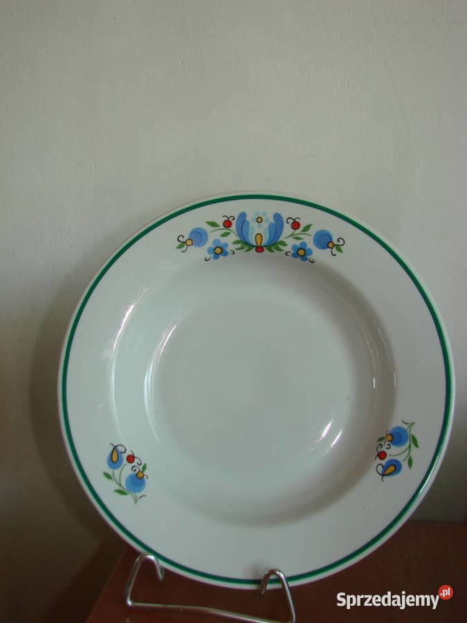 Lubiana wzór kaszubski talerz obiadowy PRL Pruszcz Gdański