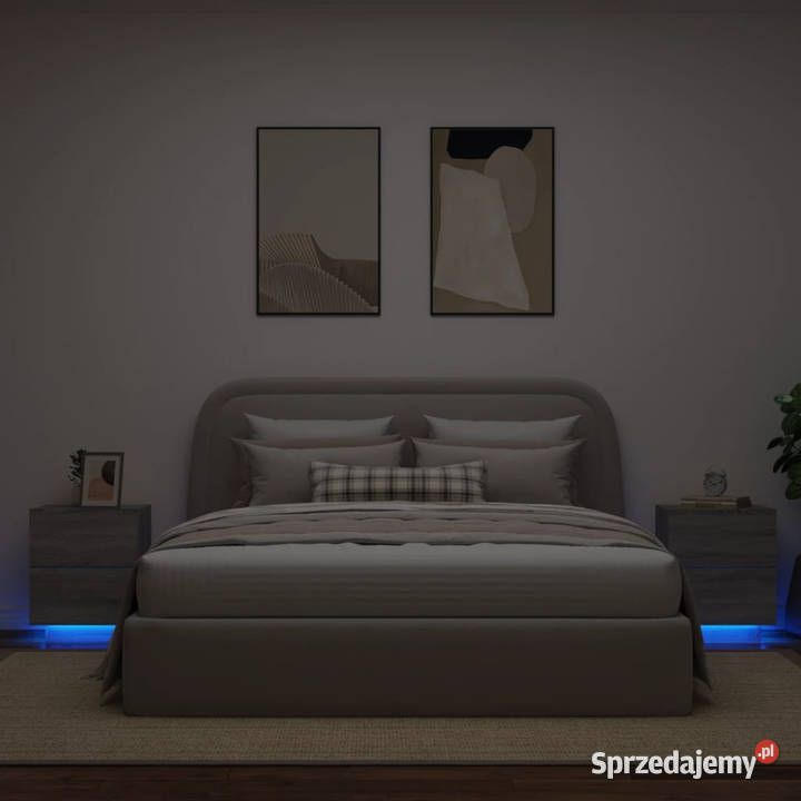 Szafki nocne z oświetleniem LED 2 szary dąb mazowieckie Warszawa