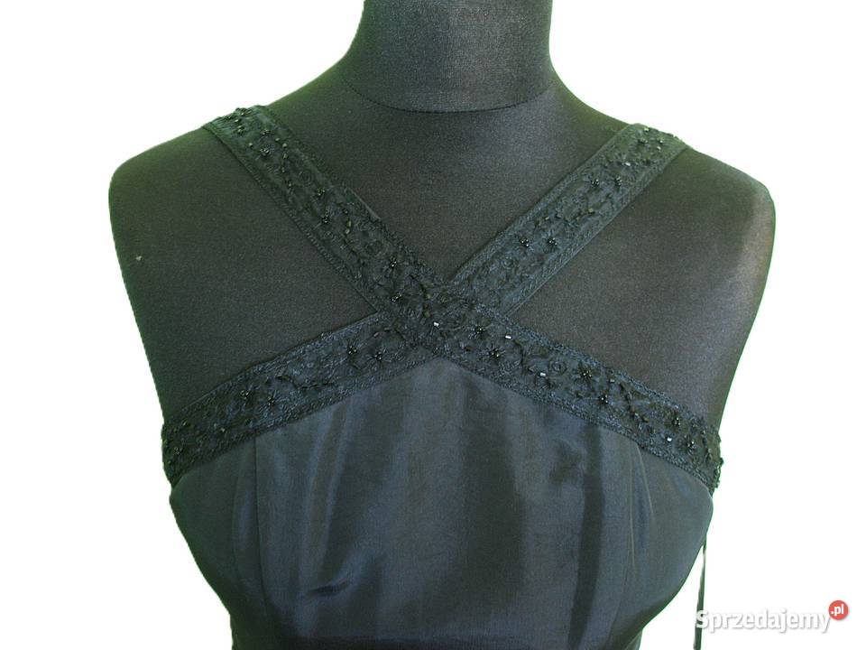 Sukienka czarna maxi 36 S biust 80 tafta mazowieckie Siedlce sprzedam