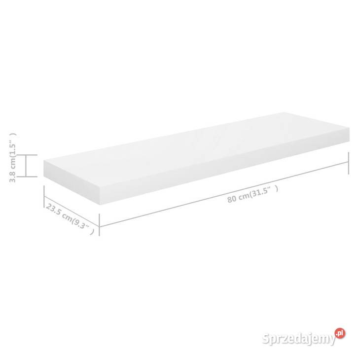 Półki ścienne 4 wysoki połysk białe 80x235x38 Meble Warszawa