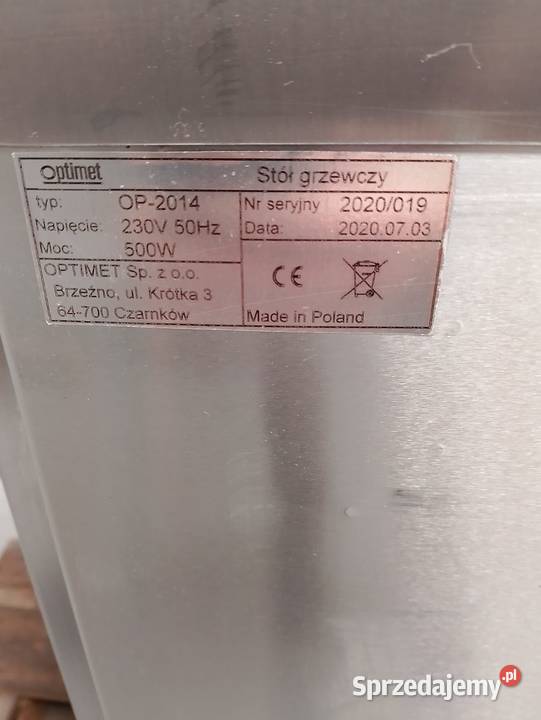 Stół grzewczy Optimet 56x70x85 Wrocław sprzedam