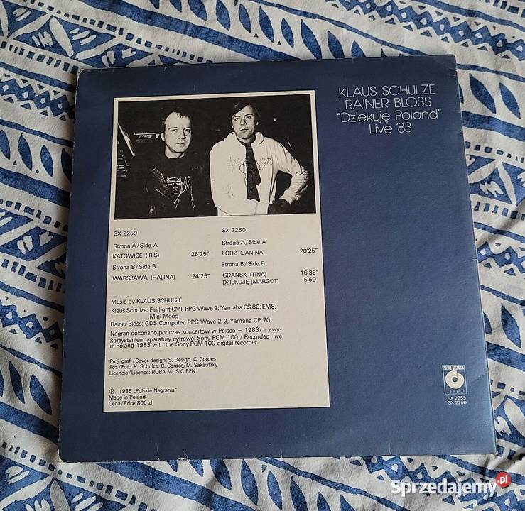 Klaus Schulze Rainer Bloss Dziękuję Poland Live płyta winylowa Chełmno sprzedam