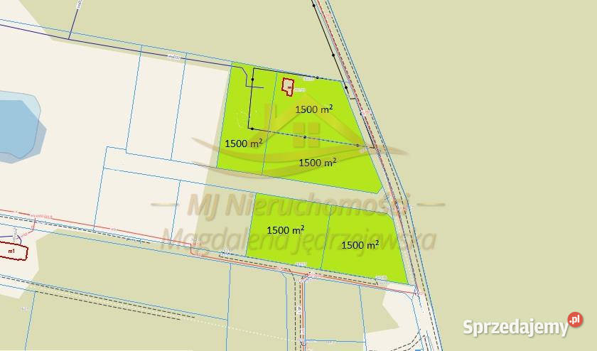 sprzedaży gruntu Ojrzanów 1500m2