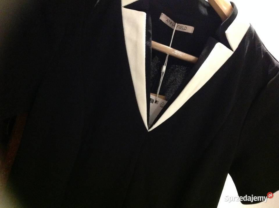 Czarna Sukienka ala Chanelka Damska ANNA FIELD biały Nowa Sól