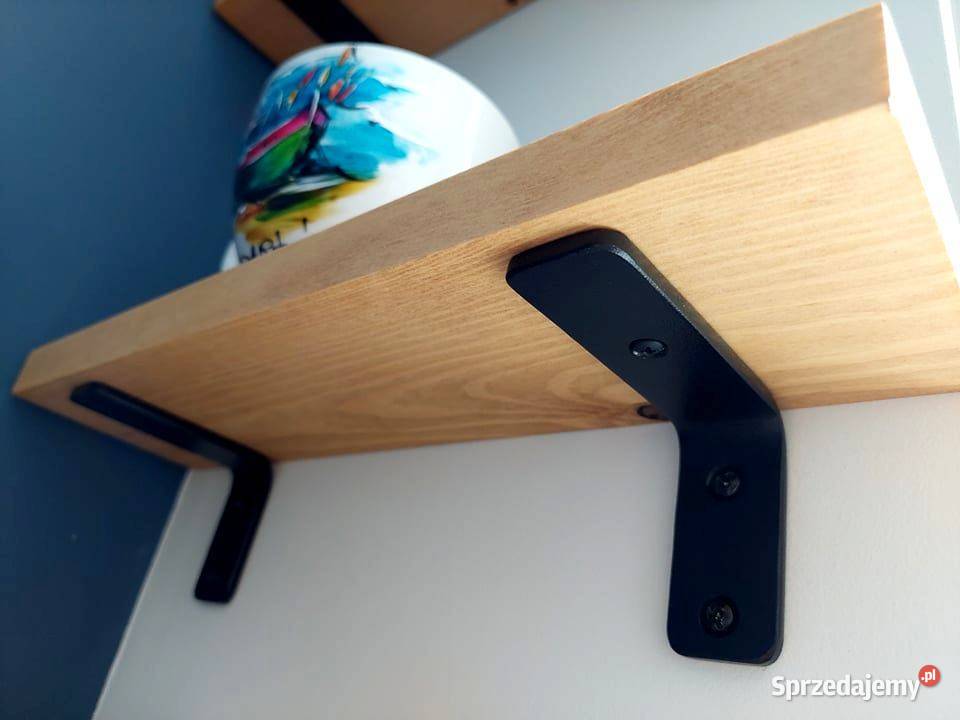 Wspornik uchwyt metalowy czarny 18 do półki 3cm Kraków