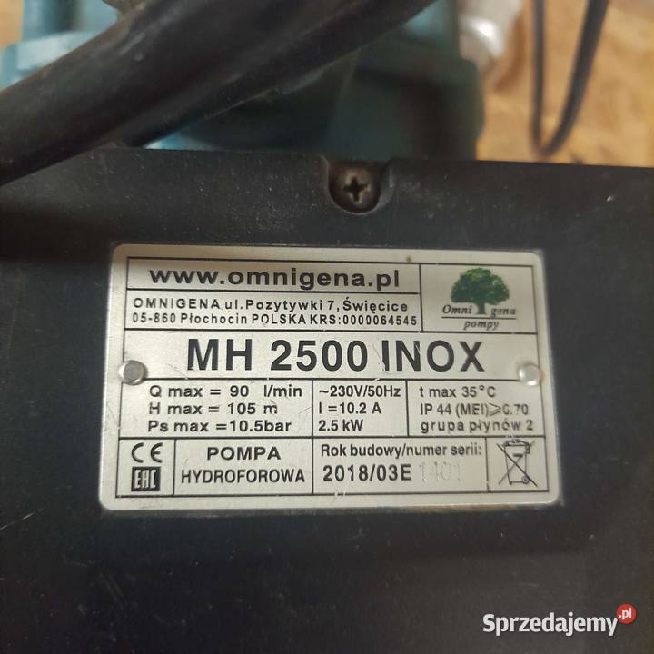 pompa hydroforowa Omnigen MH 2500 INOX zbiornik