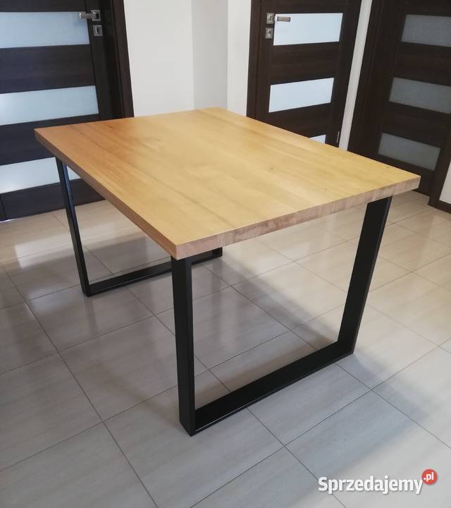 Stół dębowy metalowe nogi LOFT płozy 90 x 160