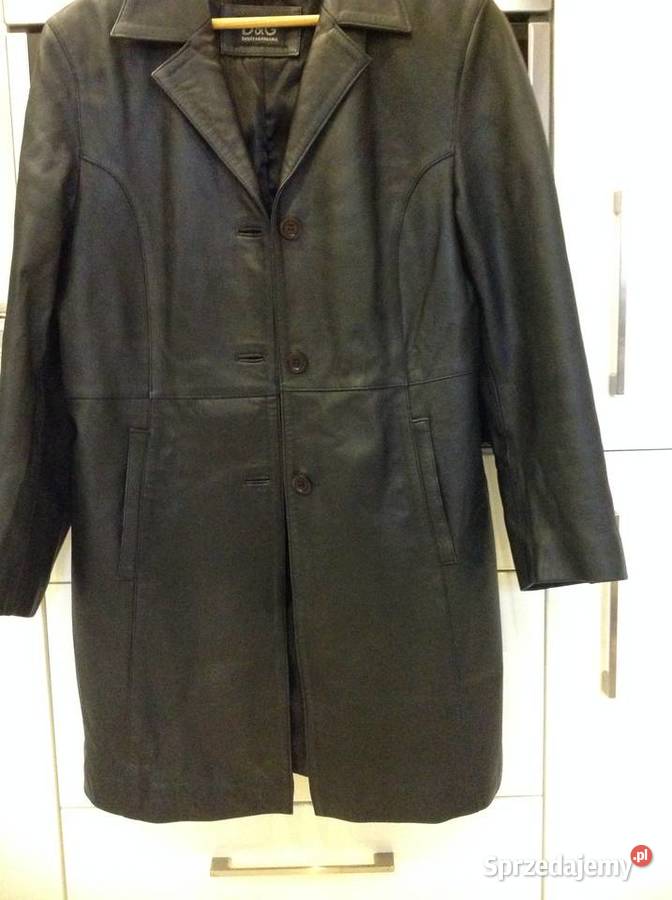Płaszcz Czarny Skórzany Damski DolceGabbana r ML Nowa Sól
