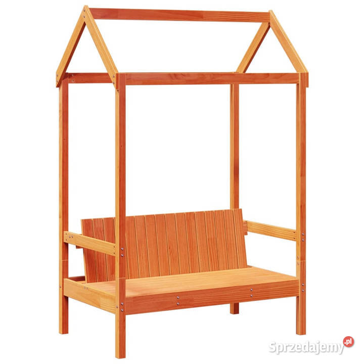Łóżko dzienne z dachem zestaw woskowy brąz 98cm