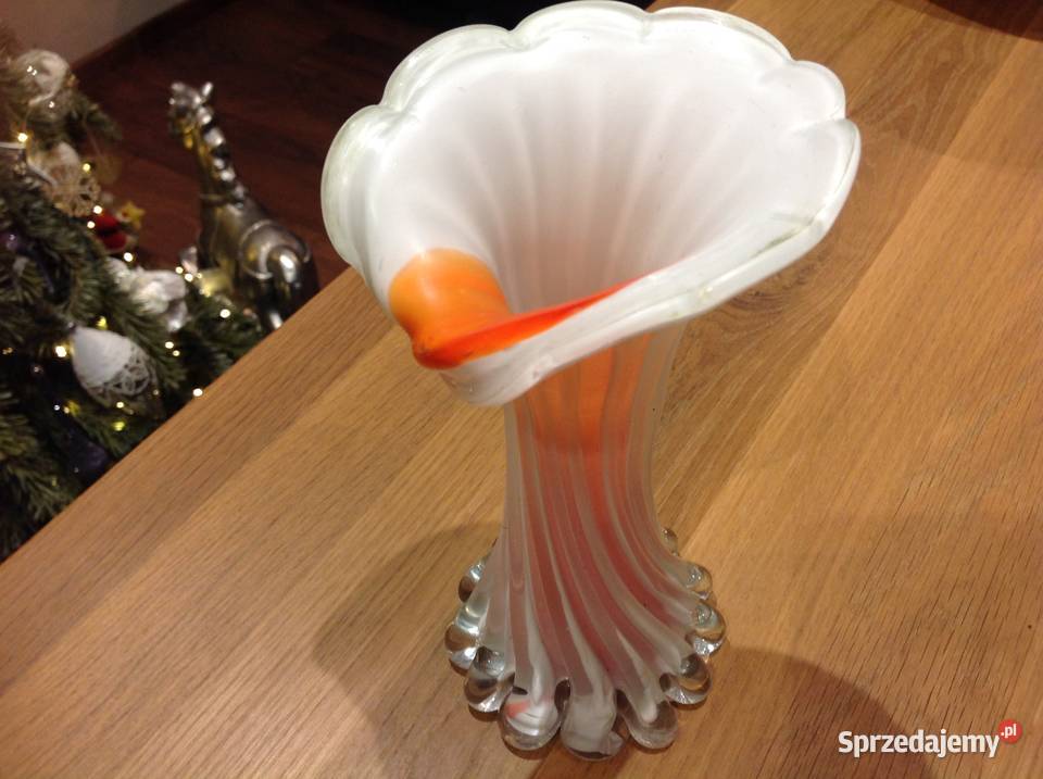 Wazon Szklany Kalia MURANO Rwaniec STARY Nowa Sól