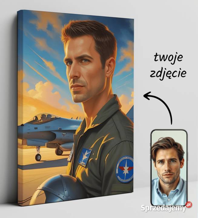Obraz Portret na płótnie karykatura top gun Warszawa
