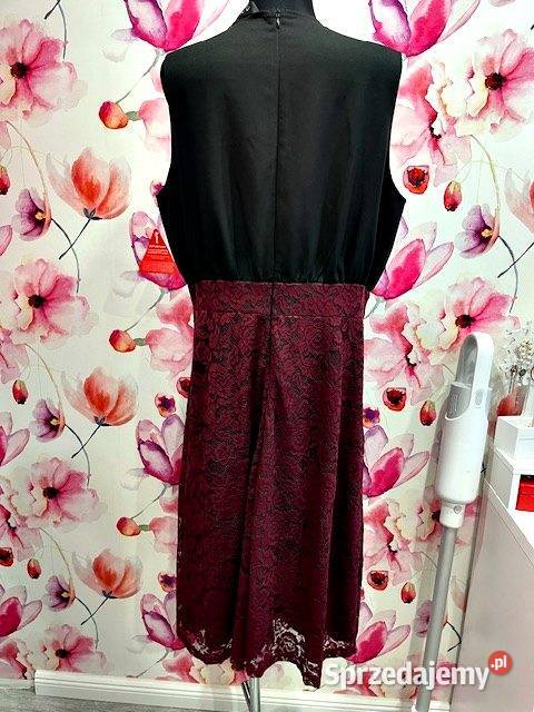 ax paris sukienka elegancka koronkowa bordo nowa Choszczno