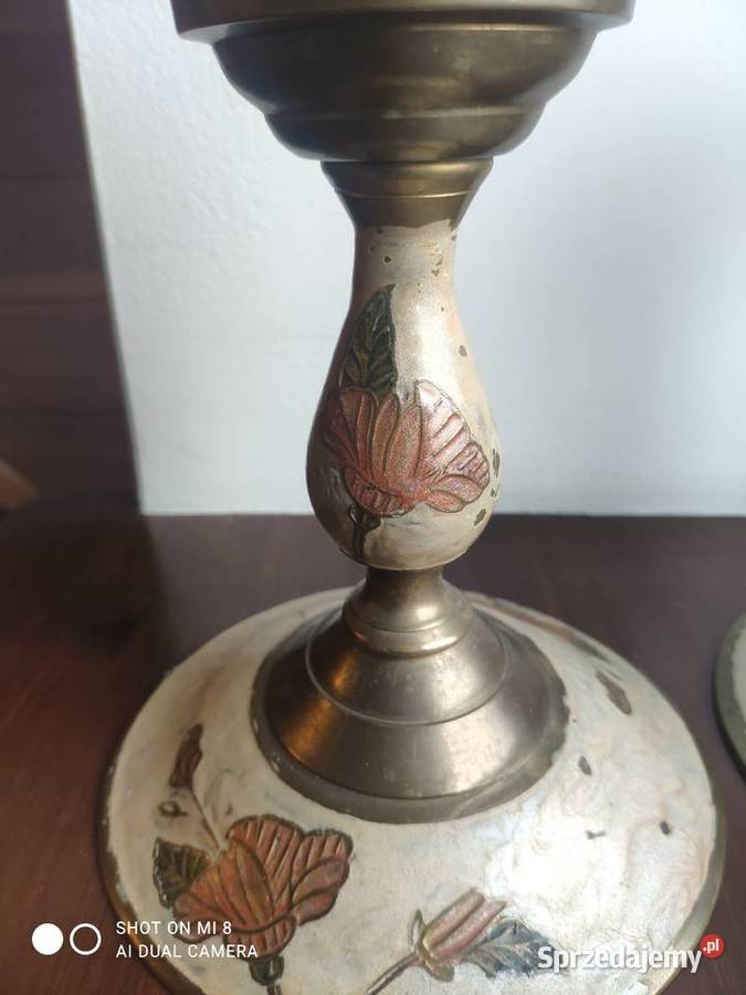 Wyjątkowa para zabytkowych mosiężnych Antyki Kraków