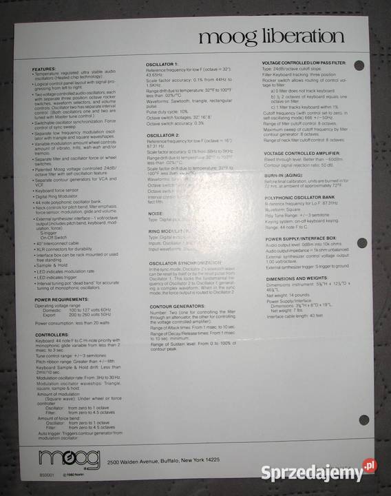 Moog the source opus 3 memorymoog liberation Kępice sprzedam