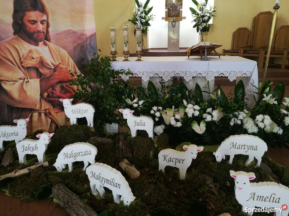 Owieczka z imieniem dziecka dekoracja Pierwsza Dobrzyca