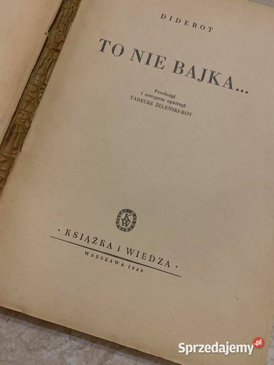 To nie bajka Diderot książka z 1949 r HIT Jasło