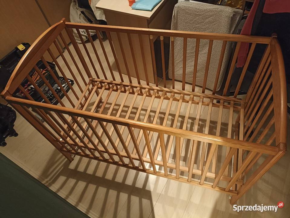 Łóżeczko dziecięce drewniane szuflada dodatkowe