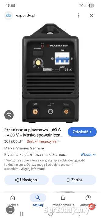 Plazma do cięcia Stamos 60A Machowa