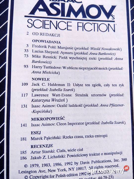 Asimov Isaak Sciencefiction książki seria Warszawa