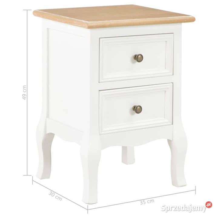 Szafki nocne 2 białe 35x30x49 MDF WM280037 mazowieckie