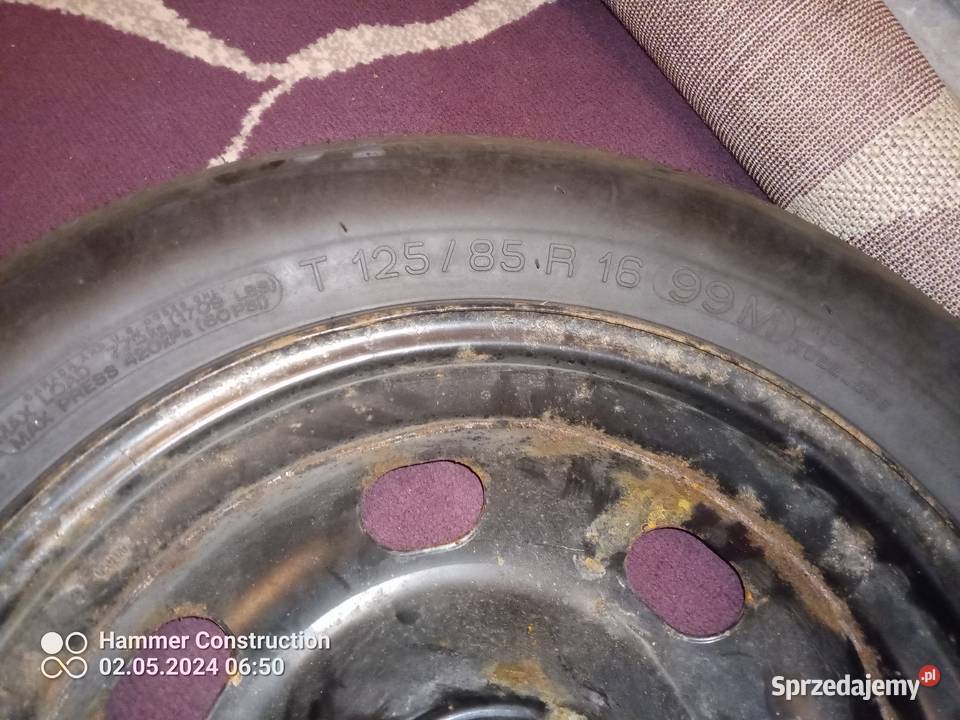 Sprzedam Oponę z felgą dojazdową do Citroena C4 125 lubelskie