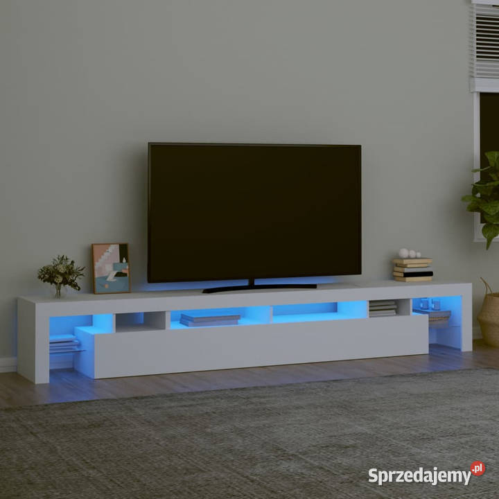 Szafka pod TV z oświetleniem LED biała Warszawa sprzedam