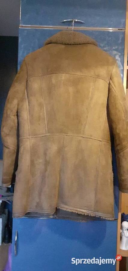 Kożuch męski z Finlandii brązowy/beżowy