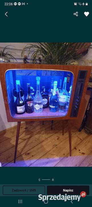 Barek retro tv led vintage fornir pomorskie Gdańsk sprzedam