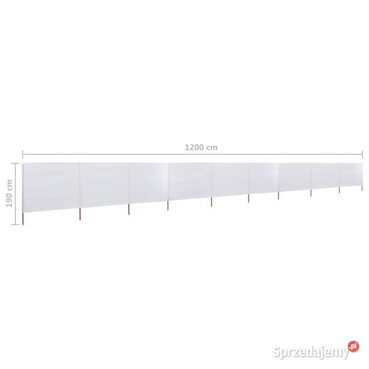 Parawan 9skrzydłowy z tkaniny 1200x160 piaskowa Warszawa