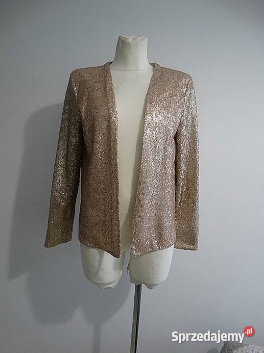 Marynarka Blezer Narzutka Cekinowa Złota Łomża sprzedam