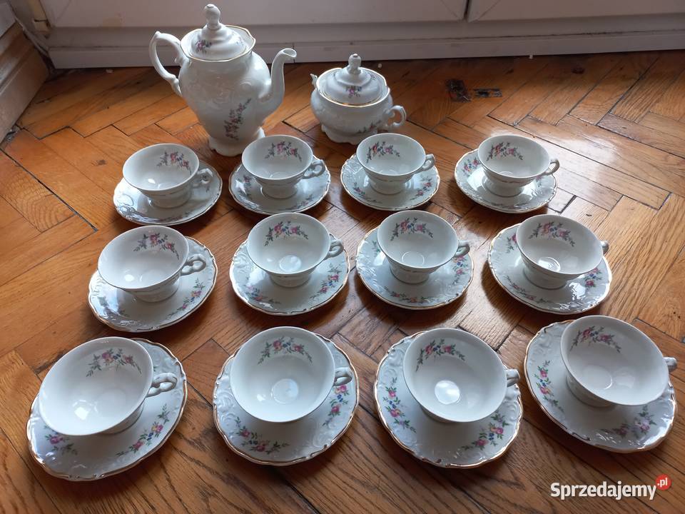 Zabytkowa porcelana z Wałbrzycha zestaw kawowy Piastów
