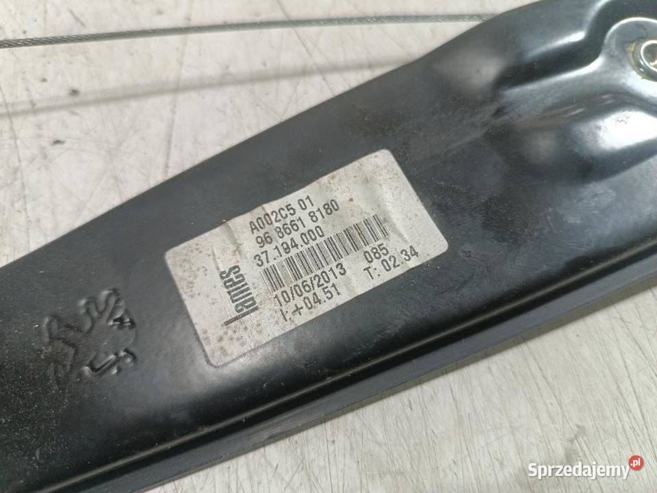 MECHANIZM SZYBY LEWY PRZÓD PEUGEOT 508 I 16 EHDI osobowe