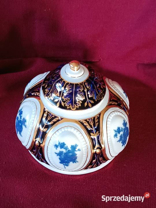 Royal Dux przepiękna stara kobaltowa bomboniera śląskie Jastrzębie-Zdrój