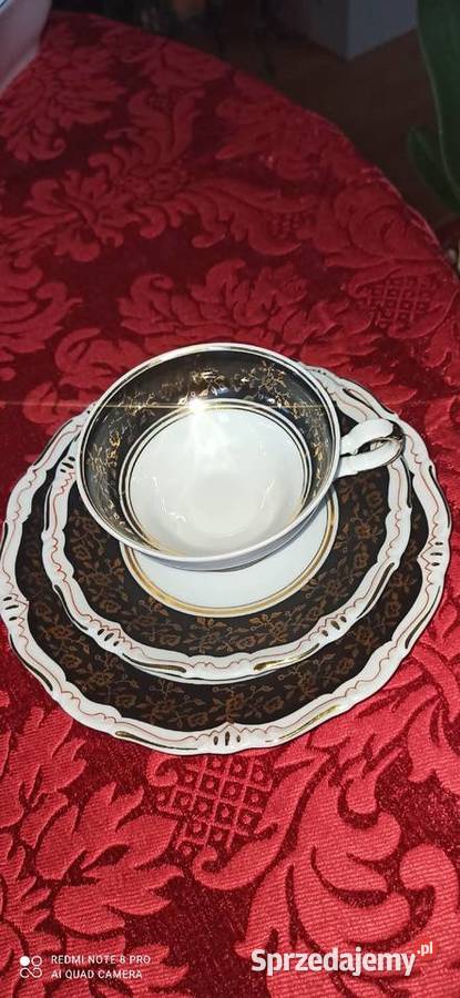 Filiżanka z talerzykiem deser Syg BG Kobalt Porcelana i szkło Gdańsk