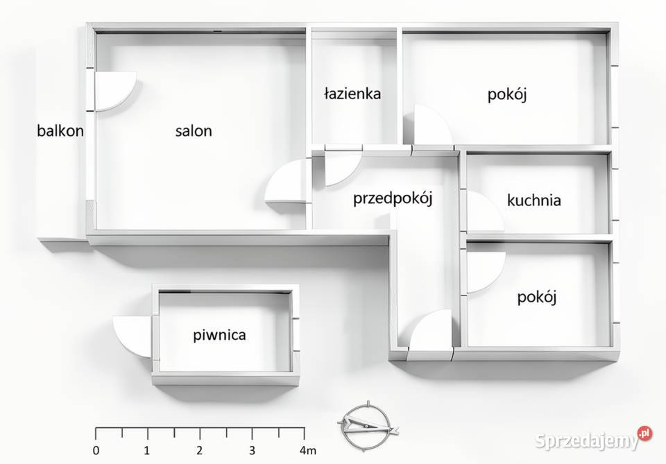 Prywatne Mieszkanie 3 pokoje piwnica balkon 3 piętra i więcej Kraków
