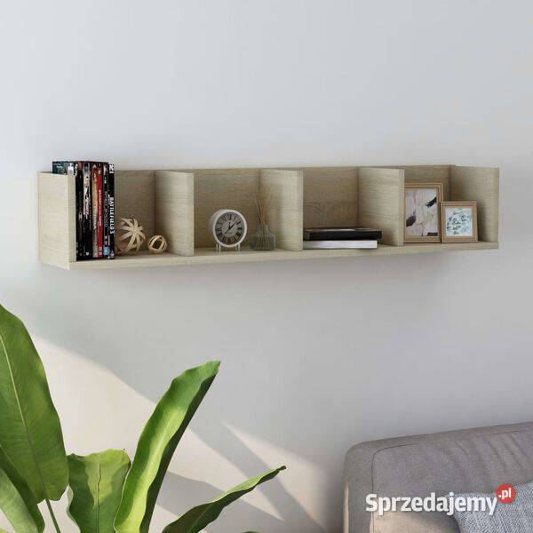 vidaXL Półka ścienna na płyty CD dąb Warszawa
