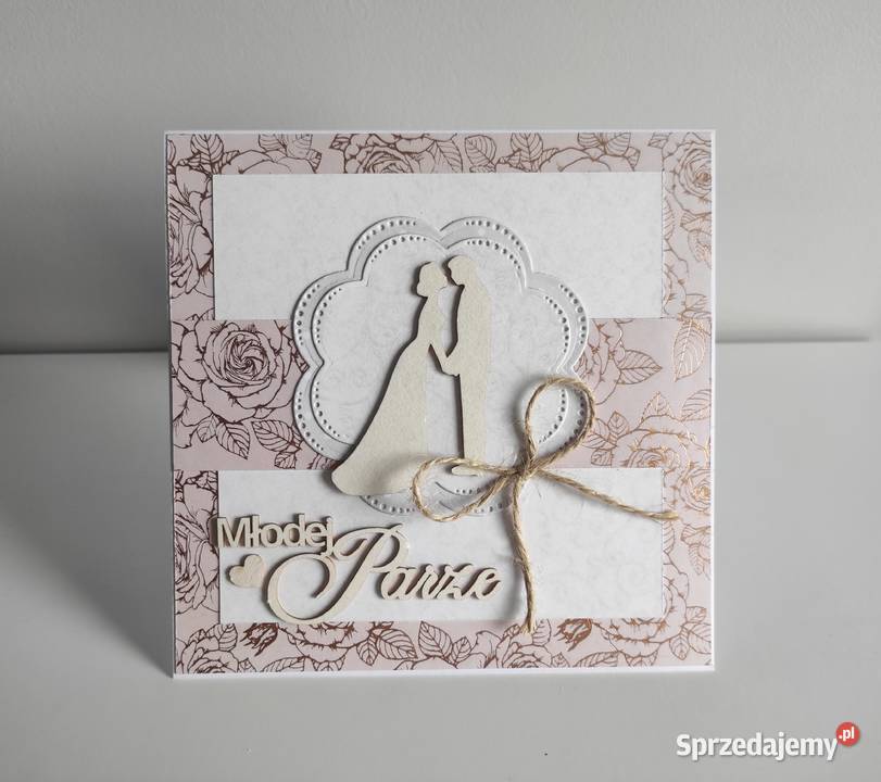 Kartka ręcznie robiona na Ślub Handmade 2 Łódź