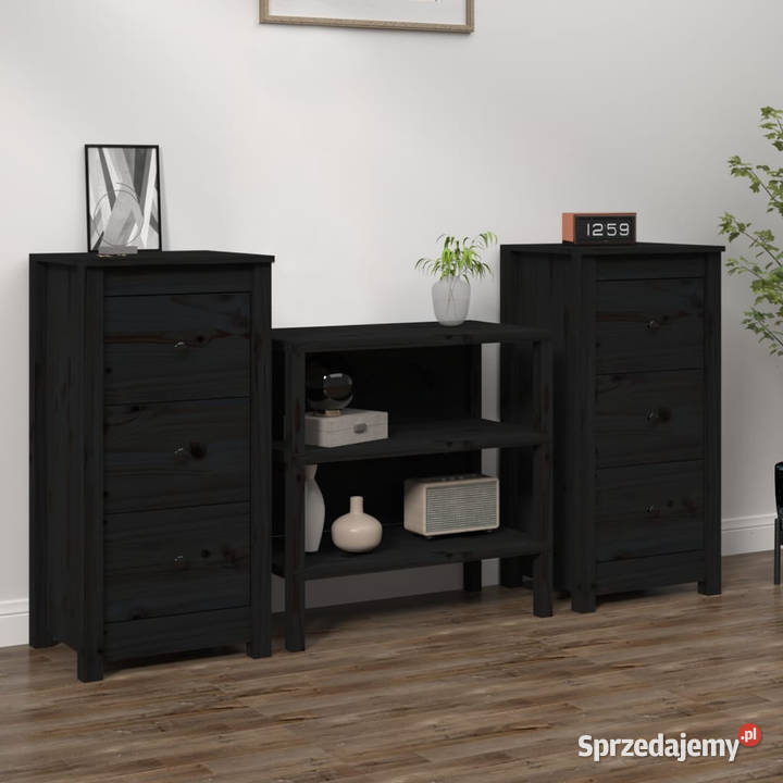 Szafki 2 czarne 40x35x80 lite drewno sosnowe Warszawa