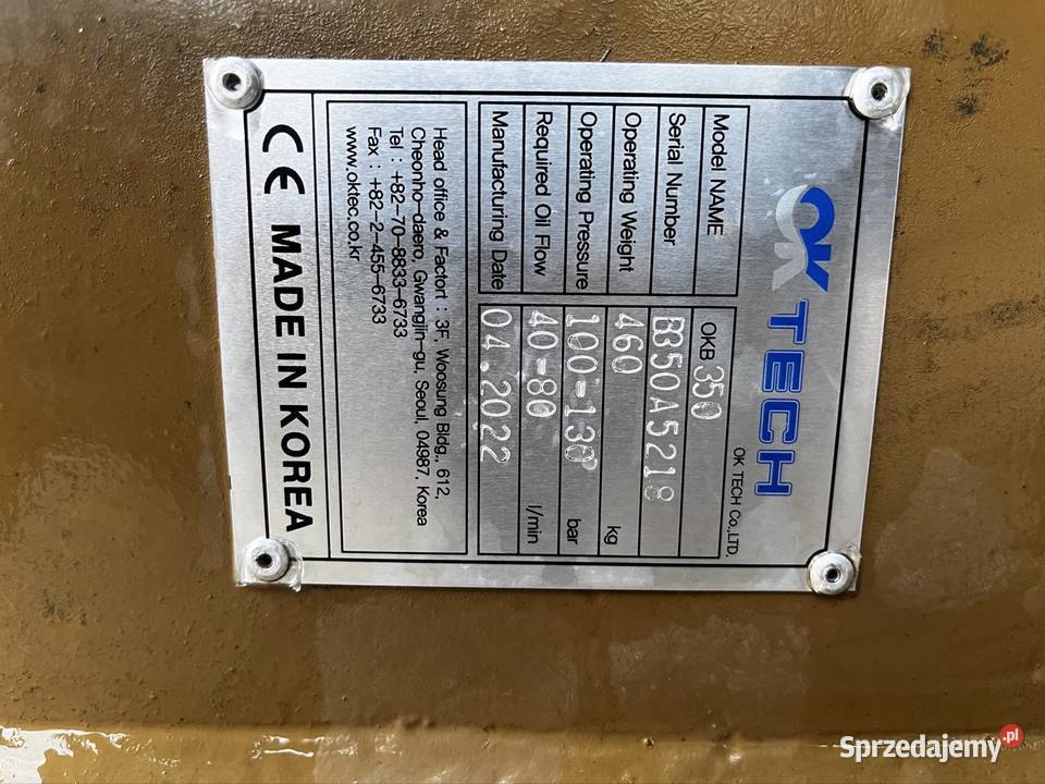 Młot wyburzeniowy hydrauliczny 460 Układ hydrauliczny śląskie Pszczyna