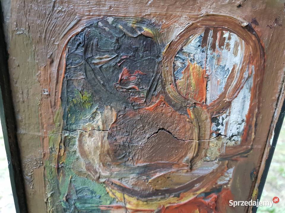 Obraz olejny na desce JNalewajki 1962 Warszawa