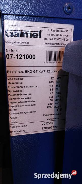 Sprzedam kocioł Galmet Włocławek