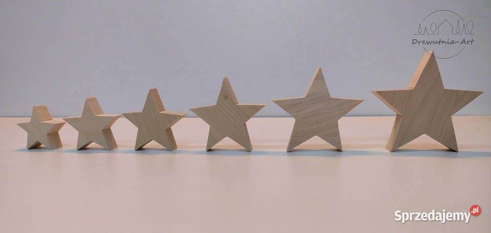 Gwiazda Gwiazdki drewniane 3D grube zestaw 6 Litery 3D Rzeszów