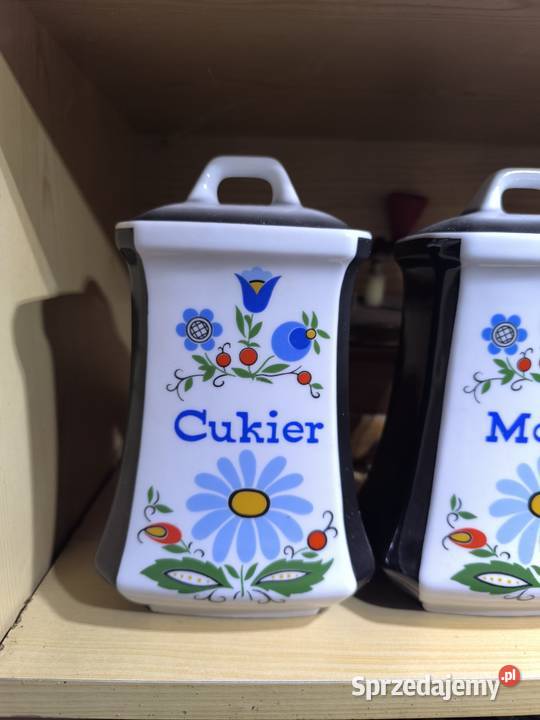 Pojemniki kuchenne ceramiczne LUBIANA vintage śląskie Pszczyna sprzedam