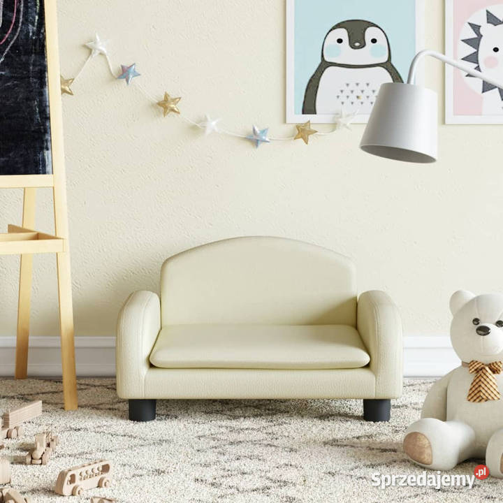 Sofa dzieci kremowa 50x40x30 sztuczna skóra Warszawa