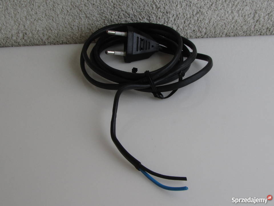 Kabel czarny wtyczka płaska dwużyłowy płaski Olecko sprzedam