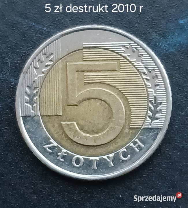 5 Złotych 2010 r Wielodestrukt z mennicy Konin sprzedam