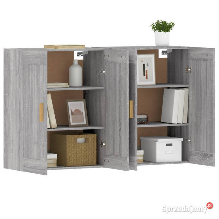 Wiszące szafki 2 szary dąb sonoma materiał Warszawa