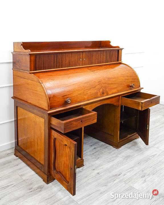 SEKRETARZYK cylindryczny drewniane biurko ORZECH Kalisz sprzedam