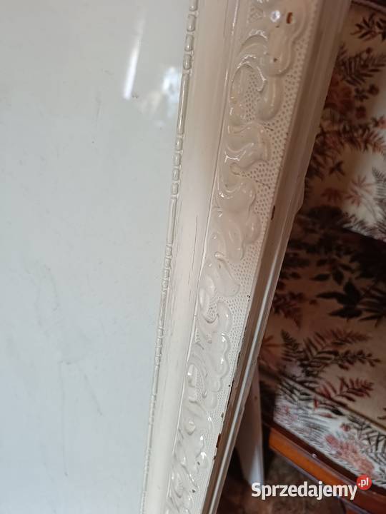 Duża biała drewniana rama do lustra stojącego Ramki i ramy