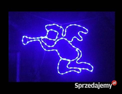 Anioł Świąteczny z trąbką typ 2 LED 2D Ozdoby Ogród Gdów